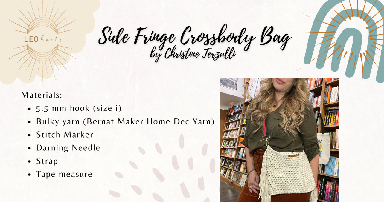 Side Fringe Crossbody Bag Crochet Pattern Kit