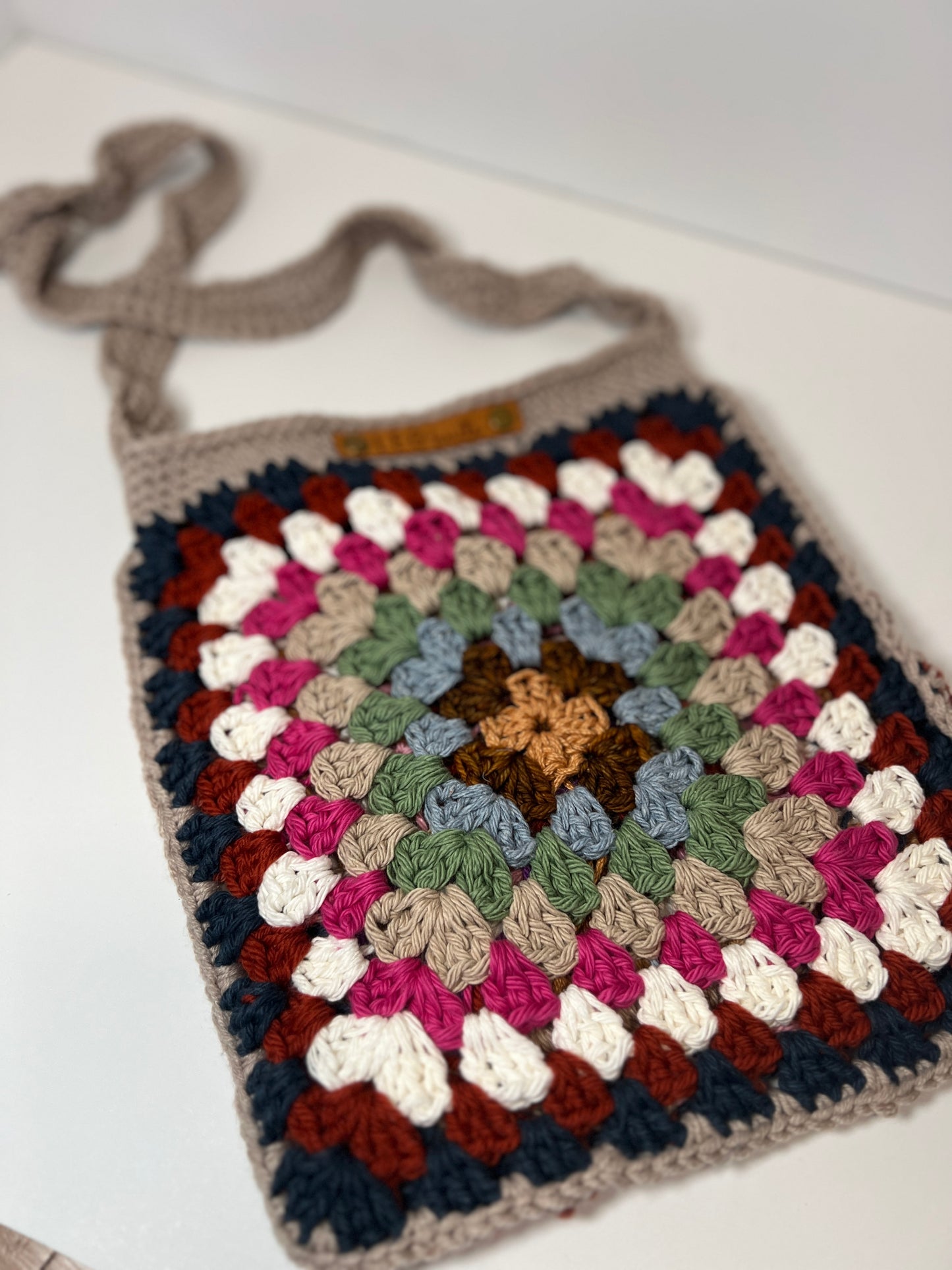 Small Granny Square Lined Tote