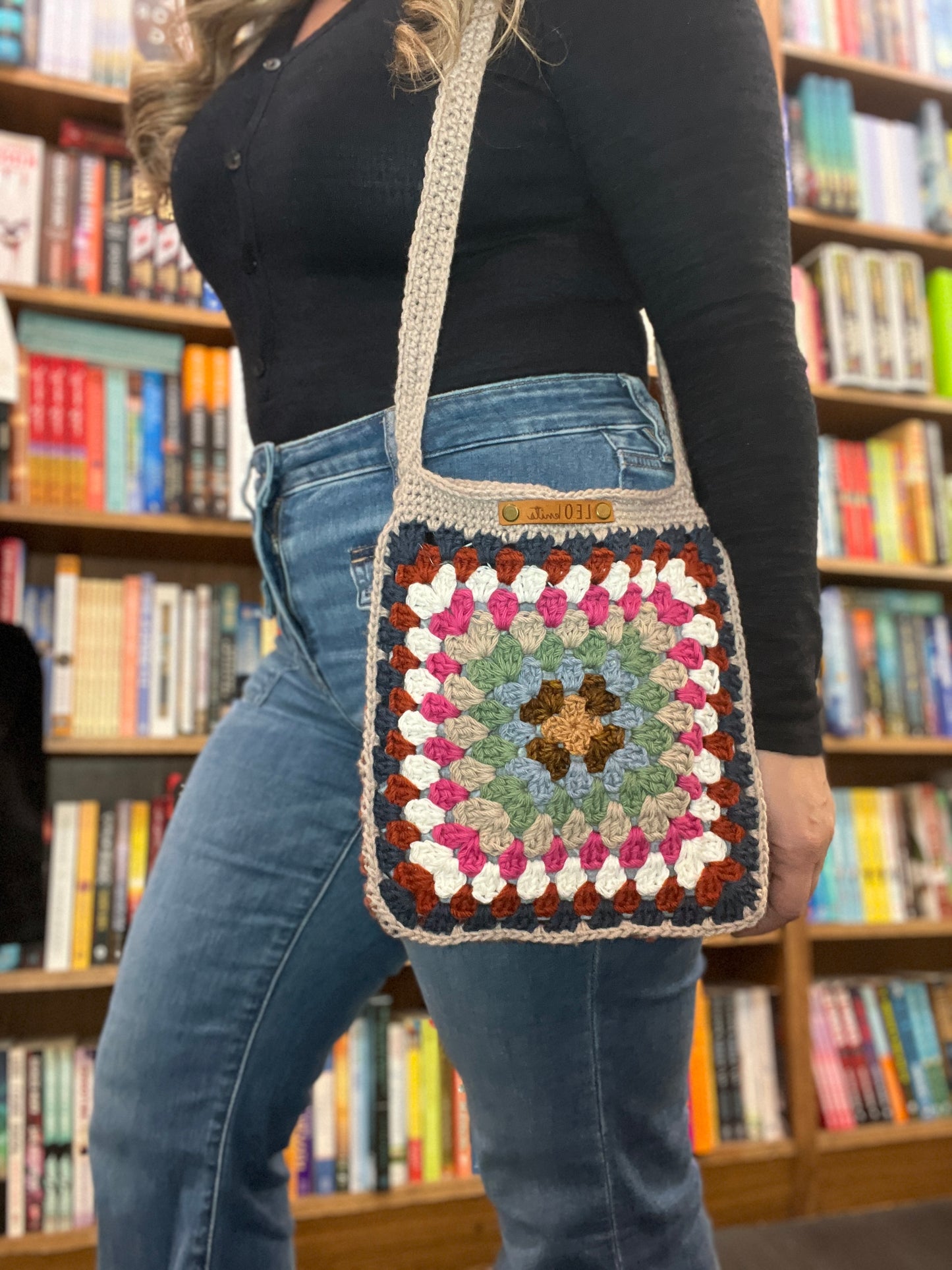 Small Granny Square Lined Tote